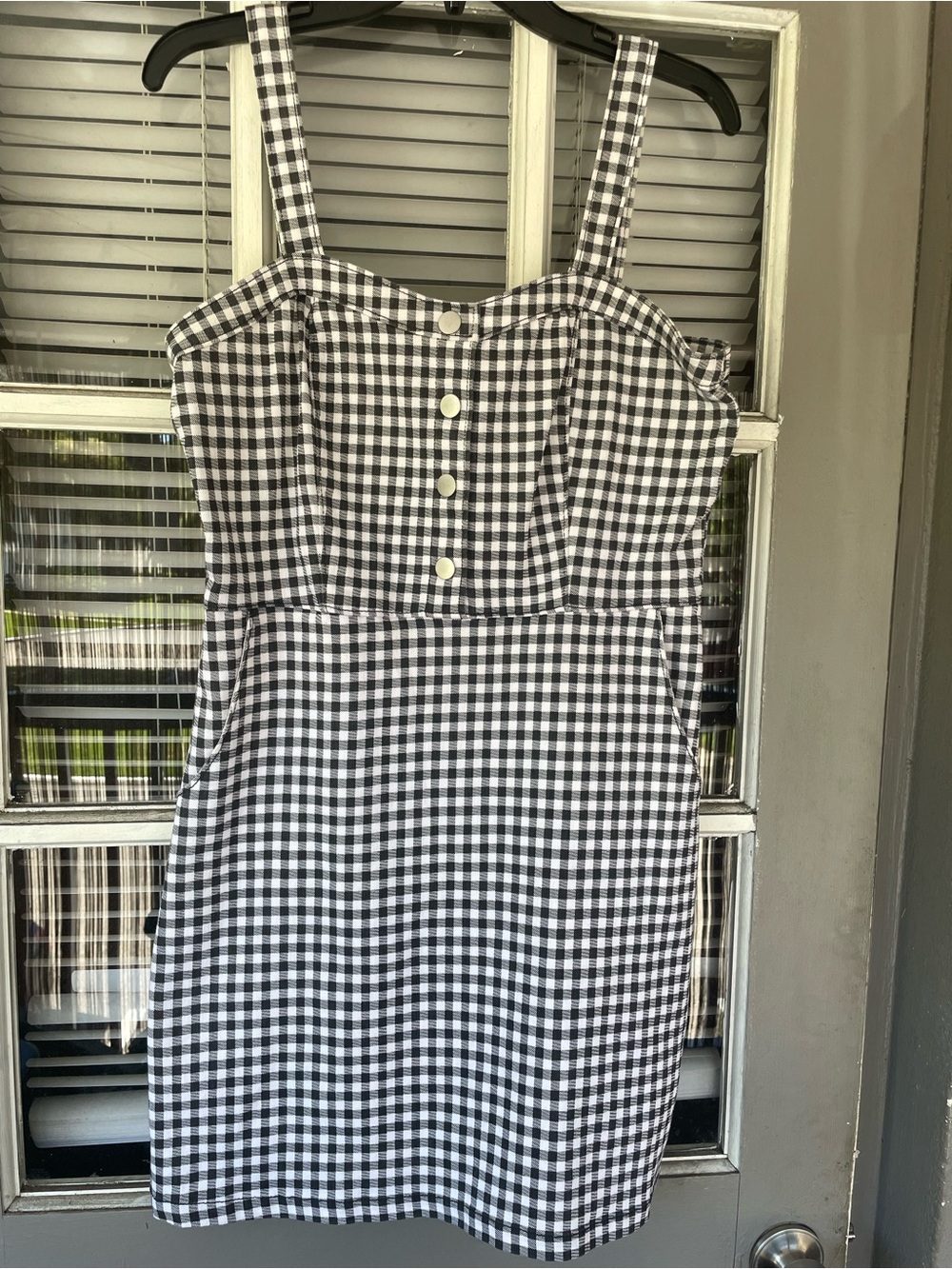 No Boundaries Black & White Gingham Sundress with Pockets